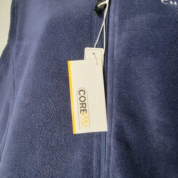 Core 365 Women's Fleece Vest XL Navy Full Zip Sleeveless Chimerix Logo NWT - Picture 3 of 9